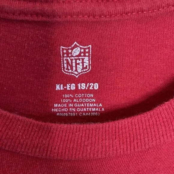 NFL Chiefs Red Ling Sleeves T Shirt Size XL - Picture 3 of 8